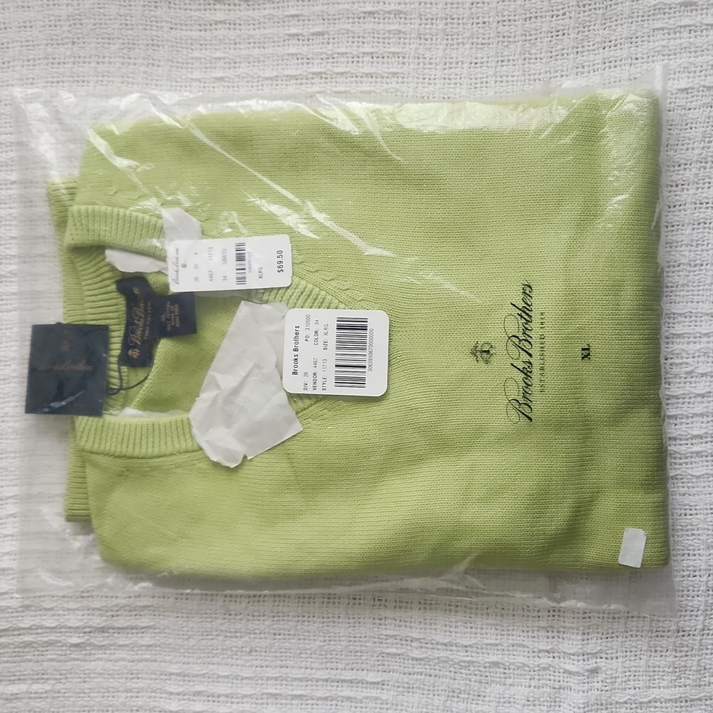 Brooks Brothers XL Men's Sweater Cotton Green